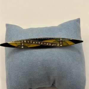 Vintage Pierre Bex France Art Deco Style and  rhinestone brooch Trombone Closure